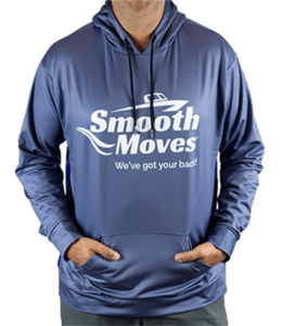 Smooth Moves Blue Hooded Sweatshirt | Smooth Moves Boat Seats