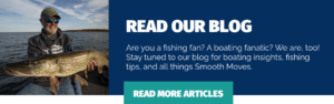 A blue banner that says "Read Our Blog" with an image of a man holding a fish.